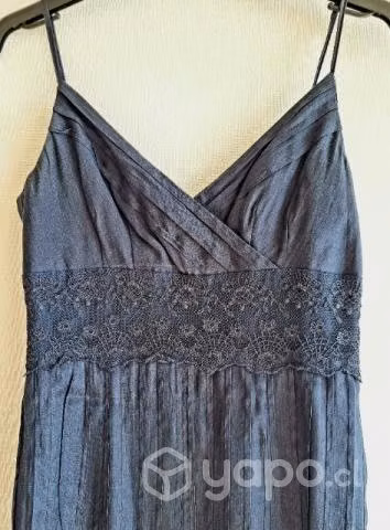 Vestido fiesta Ann Taylor, azul, con seda/encaje