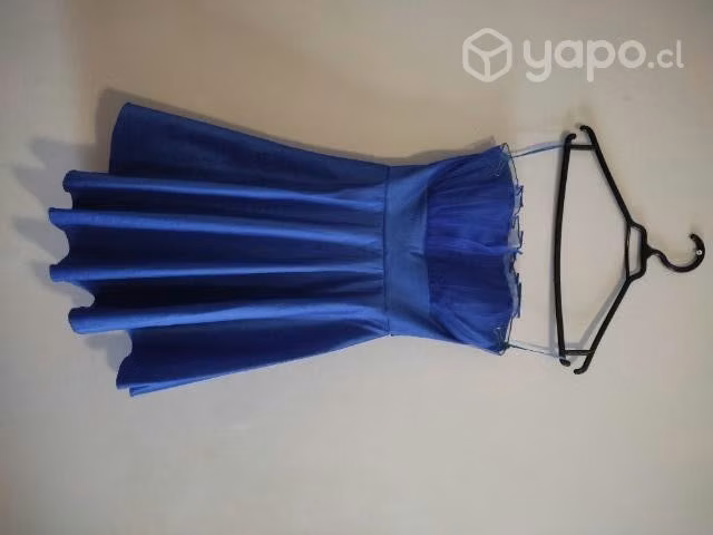 Vestido strapless azul eléctrico - Imagen 4