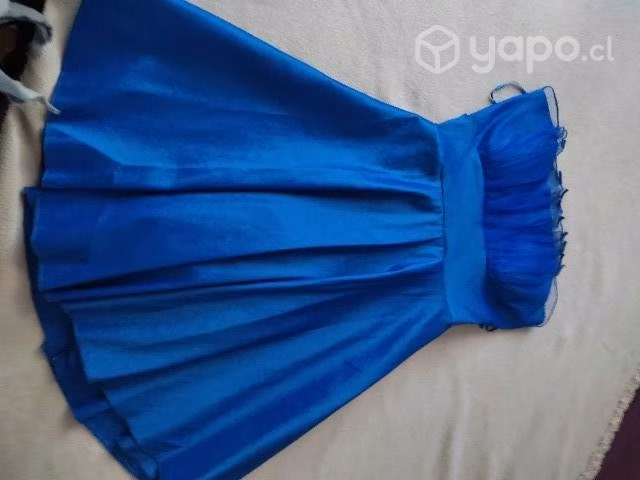 Vestido strapless azul eléctrico
