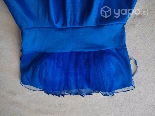 Vestido strapless azul eléctrico - Imagen 2