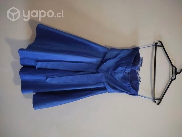 Vestido strapless azul eléctrico - Imagen 3