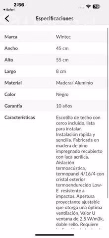 Escotilla techo marca Wintec