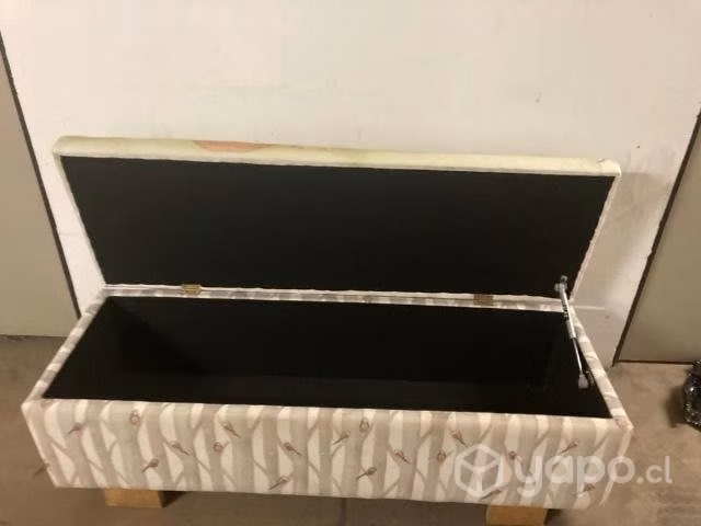 Baul - Banqueta de tela acolchada y patas de mader - Imagen 5