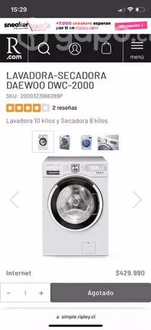 Lavadora y secadora Daewoo DWC 2000