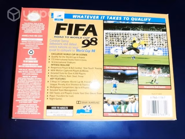 "FIFA 98 Road To World Cup" para Nintendo 64