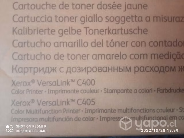 Toner xerox versalink c400/c405 yellow original