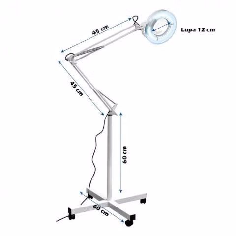 Lámpara Lupa 3 Dioptrias 22W Pedestal Base Ruedas - Imagen 6