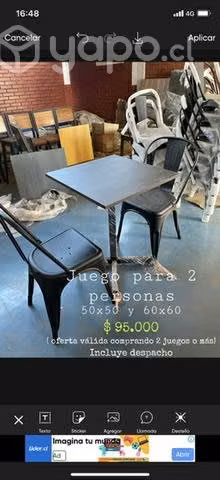 Juego de terraza para pub y restaurantes