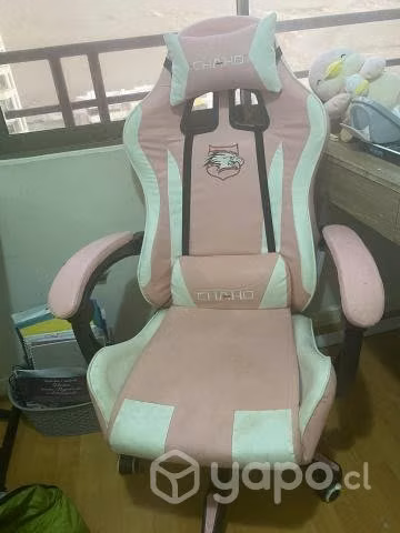 Silla gamer rosada