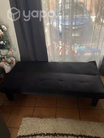 Futón negro de felpa - Imagen 3