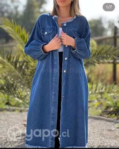 Chaqueta de mezclilla larga talla L