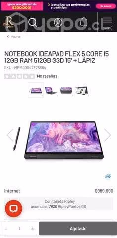 Lenovo ideapad Flex I5 12Gb ram 512 Gb + Lápiz