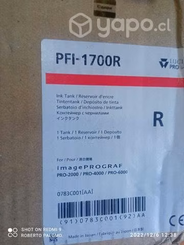 Tinta canon pfi 1700r original de 700ml