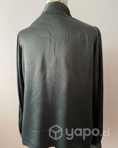 Blusa con lazo satinada - Imagen 2
