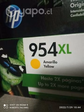 Tinta HP 954xl yellow original de alta