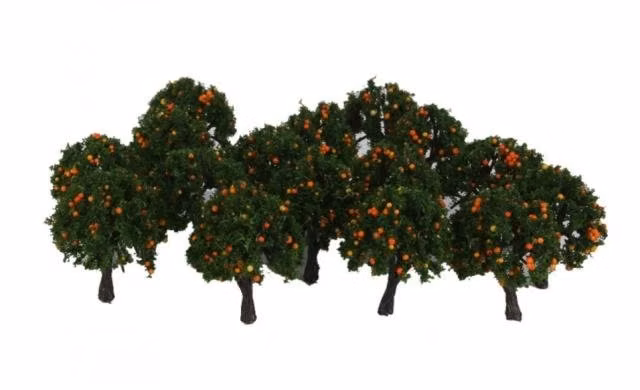 Maqueta de 20 árboles (naranjos), diorama, 4 cm