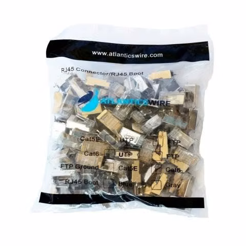 Conector rj45 cat6 ftp, metalico con tierra 100 un - Imagen 2