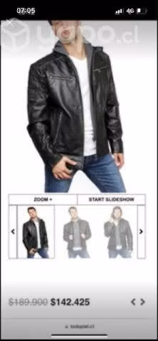 Chaqueta de cuero natural 100% - Imagen 3