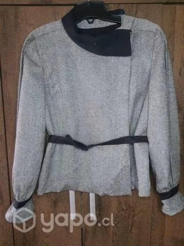 Chaqueta vintage gris de lana