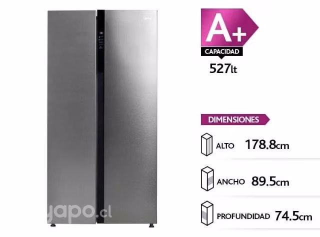 Refrigerador midea cool care plus mrsbs-5300g689we