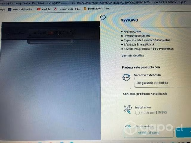 Lavavajillas Candy de 16 cubiertos, con Wifi