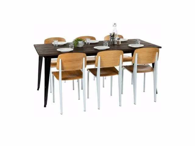 Mesa Tolix Plata 170x70cm, Pub, Personalizable