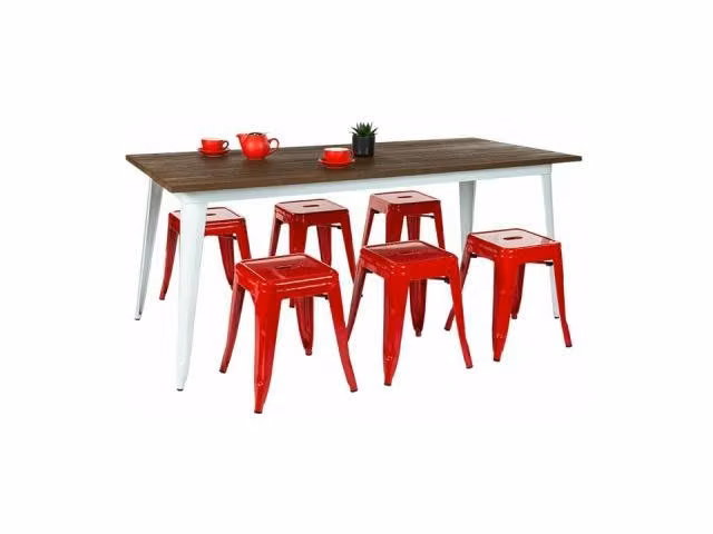 Mesa Tolix Plata 170x70cm, Pub, Personalizable