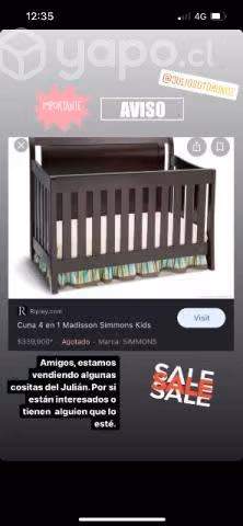 Cuna 4 en 1 madisson simmons - Imagen 3