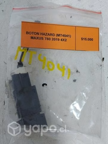 Botón Hazard (MT4041) Maxus T60 2019 4x2