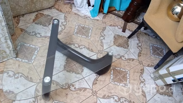 Mesa Centro de Madera y Vidrio Grueso