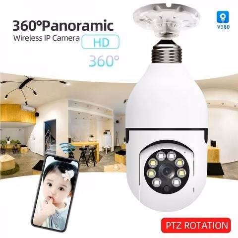Ampolleta Con Cámara De Seguridad Panorámica Wifi