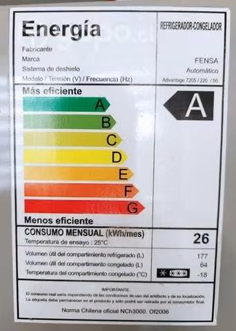Refrigerador marca Fenza Advantage 7205