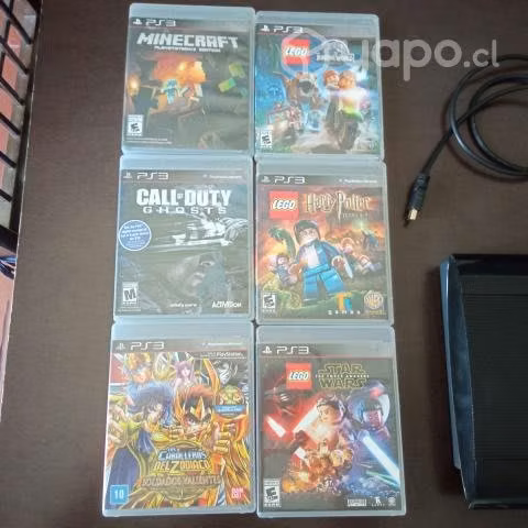 Playstation 3: con 6 juegos y 2 controles