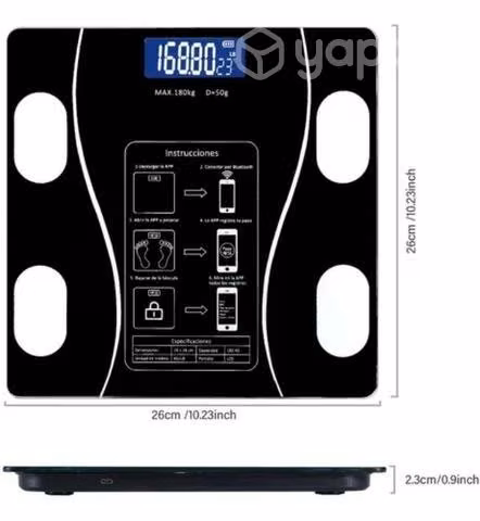 Pesa Digital De Baño Inteligente Recargable Blueto