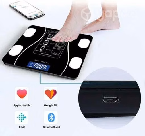 Pesa Digital De Baño Inteligente Recargable Blueto