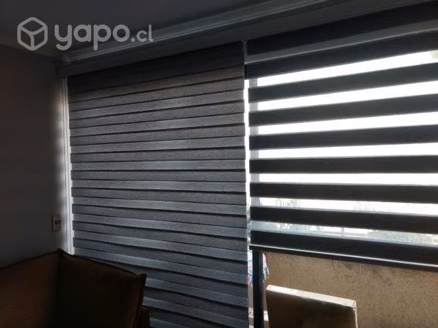 Cortina duo rustica color gris