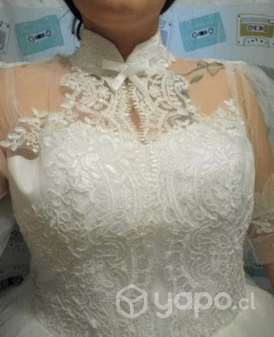 Vestido de novia+falso+velo
