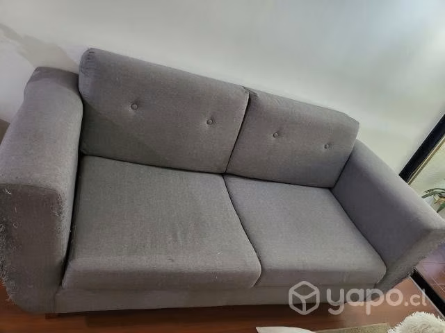 Sofa 3 cuerpos tela de lino, con arañazos de gato - Imagen 3