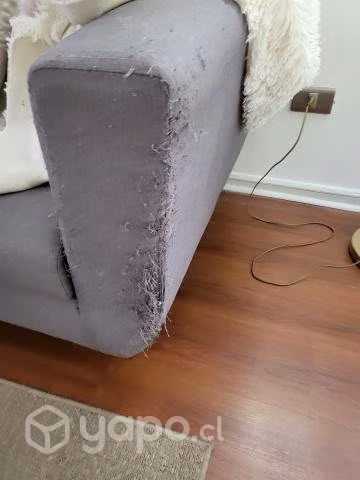 Sofa 3 cuerpos tela de lino, con arañazos de gato - Imagen 4