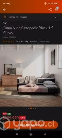 Divan Cic Ortopedic Black 1.5 plazas - Imagen 2