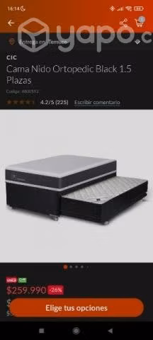 Divan Cic Ortopedic Black 1.5 plazas - Imagen 4