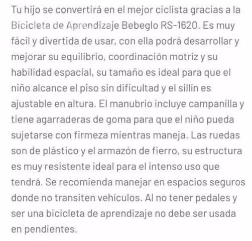 Bicicleta aprendizaje Bebeglo - Imagen 3
