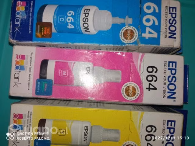 Tintas Epson 664 colores originales