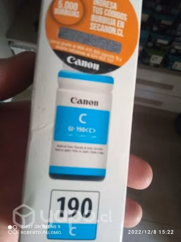 Tinta canon 190 cyan original