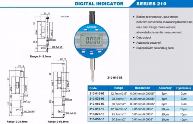 RELOJ COMPARADOR DIG. 12.7mm 0.001mm ACCUD