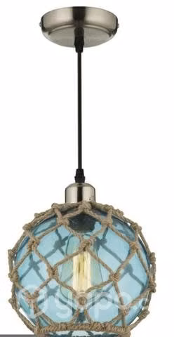 Lámpara colgante de vidrio celeste