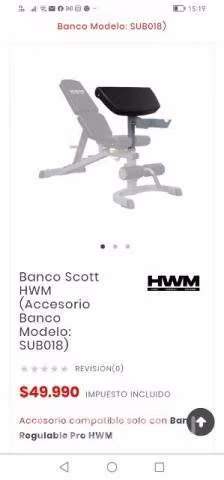 Banco scott accesorio para banco hwm