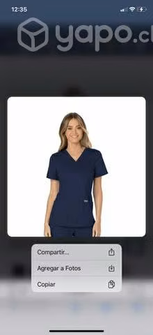 Polera clínica enfermera, nueva. OFERTA talla XS - Imagen 2