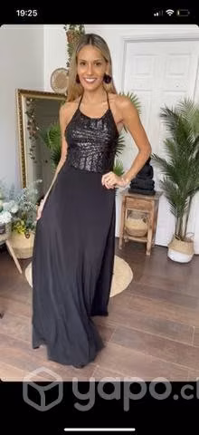 Vestido negro brillos