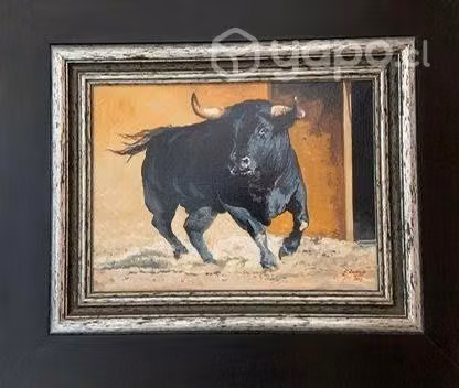 Pintura Toro Óleo sobre tela de Ernesto Romero
